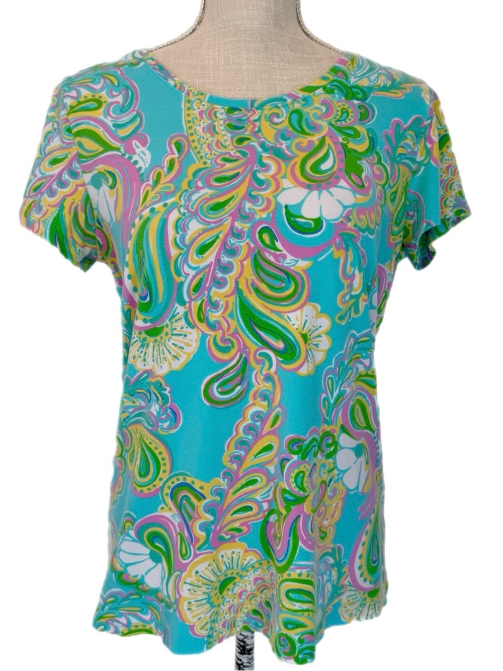 NEW LILLY PULITZER KARRIE TOP SHORELY BLUE DOUBLE TROUBLE